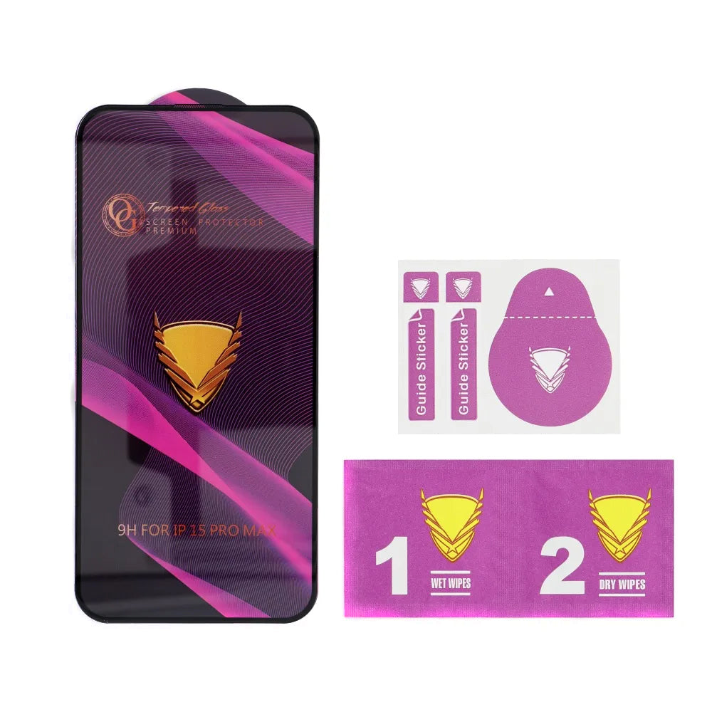 Zaštitna folija za ekran OEM OG Premium za Apple iPhone 17 Pro Max, Kaljeno staklo, Pun ljepilo, Crna