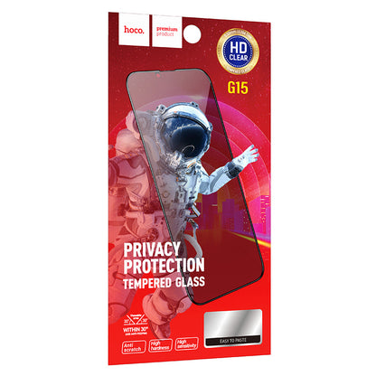 Zaštitna folija za ekran Privacy HOCO G15 za Apple iPhone 14 Pro Max, Kaljeno staklo, Full Glue, 5D