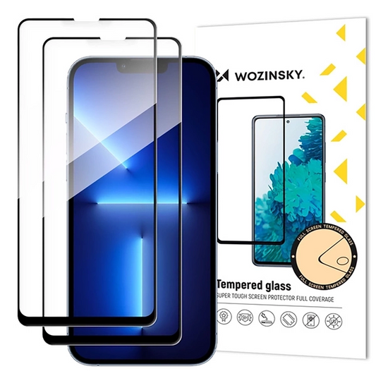 Zaštitna folija za ekran WZK za Samsung Galaxy S25 FE, Kaljeno staklo, Full Glue, Set 2 komada, Crna