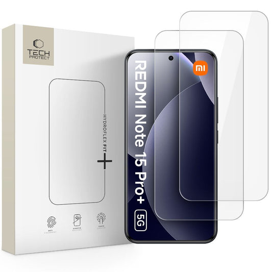 Zaštitna folija za ekran Tech-Protect Hydro Flex+ za Xiaomi Poco M8 Pro / Redmi Note 15 Pro+ 5G, Plastika, Set od 2 komada