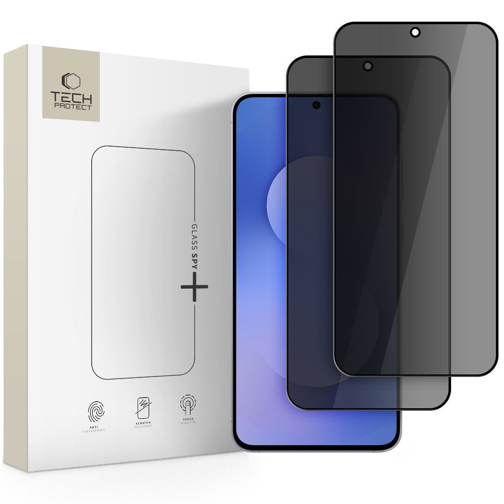 Zaštitna folija za ekran Privacy Tech-Protect Spy+ za Samsung Galaxy A57 5G / A37 5G / S25 FE, Kaljeno staklo, Full Glue, Set 2 komada