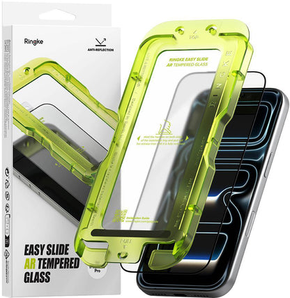 Zaštitna folija za ekran Ringke Easy Slide AR za Apple iPhone 17 Pro, Kaljeno staklo, Full Glue, 2.5D, Crna