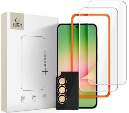 Zaštitna folija za ekran i stražnju kameru Tech-Protect Quick Set+ za Samsung Galaxy A57 5G, Kaljeno staklo, Full Glue, Set od 3 komada