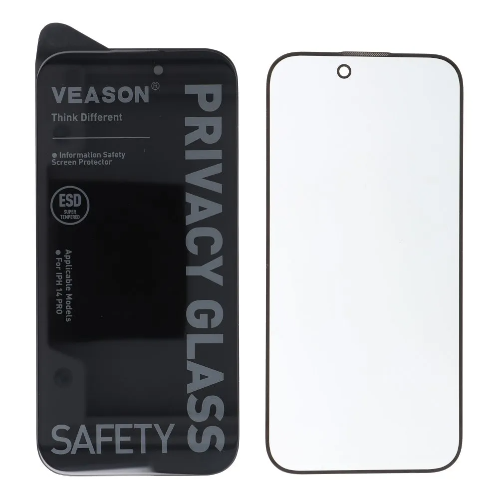 Zaštitna folija za ekran Privacy Veason za Apple iPhone 12 / 12 Pro, Kaljeno staklo, Full Glue, 6D