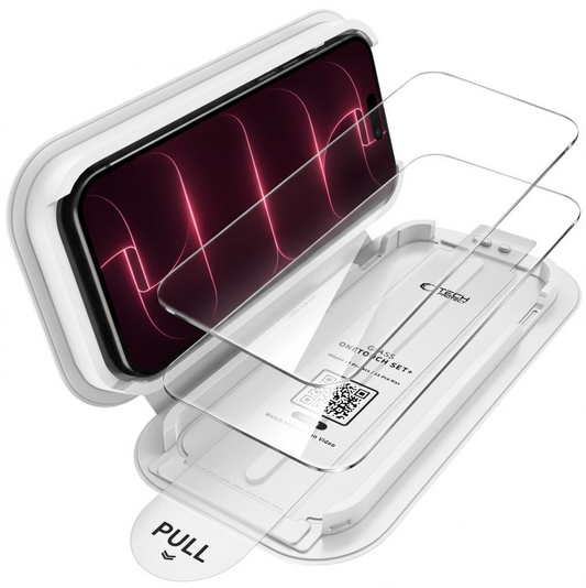 Zaštitna folija za ekran Tech-Protect OneTouch za Apple iPhone 18 Pro Max / 17 Pro Max, Kaljeno staklo, Full Glue, Set 2 komada, Prozirna