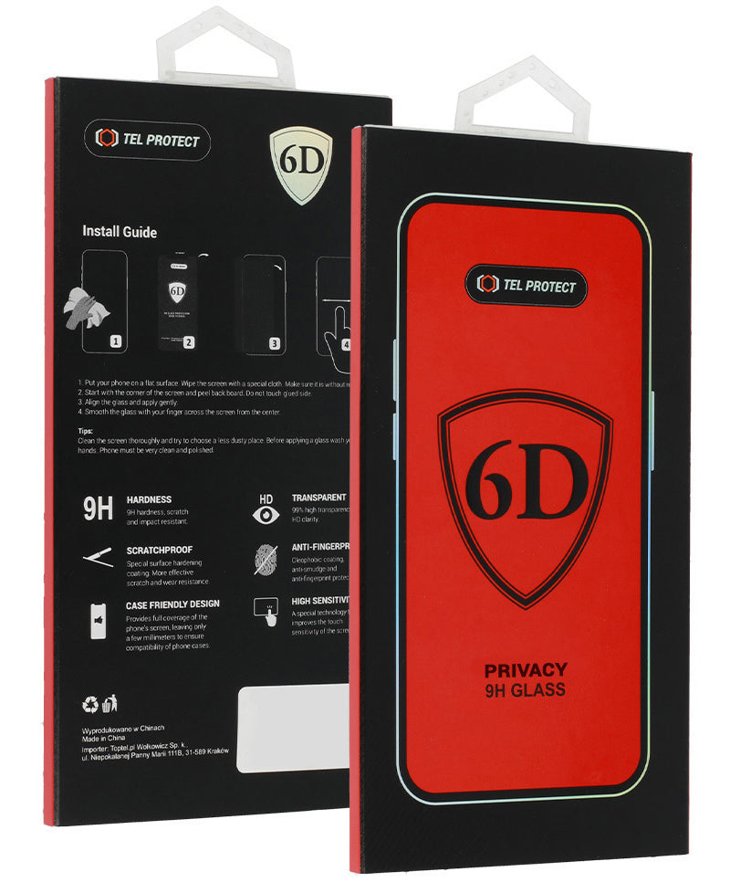 Zaštitna folija za ekran Privacy OEM za Apple iPhone 18 Pro Max, Kaljeno staklo, Full Glue, 6D, Crna