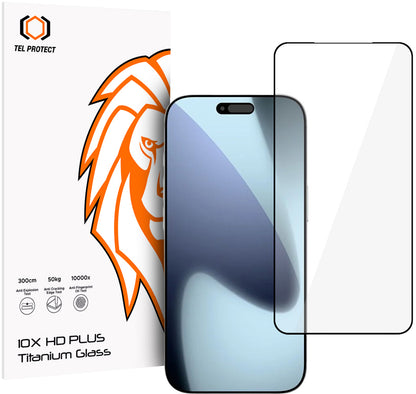 Zaštitna folija za zaslon Tel Protect 10X HD Plus Titanium za Apple iPhone 18 Pro Max / 17 Pro Max, kaljeno staklo, potpuno ljepljiva, crna
