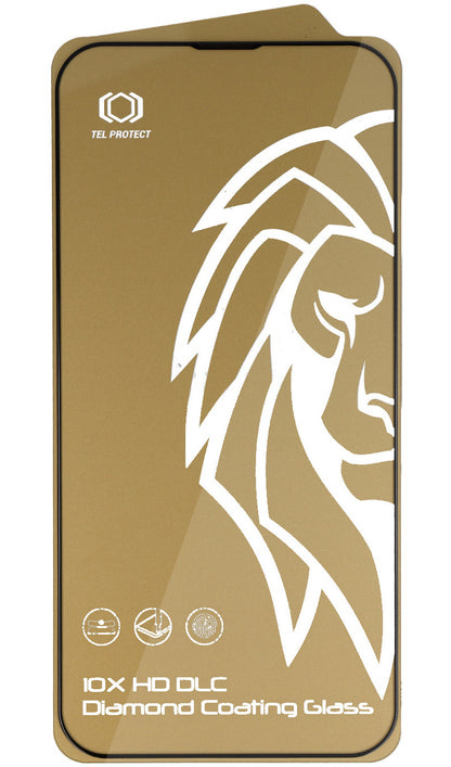 Zaštitna folija za zaslon Tel Protect 10X HD DLC Diamond Coating za Apple iPhone 17 / 16 Pro, kaljeno staklo, potpuno ljepljiva, crna