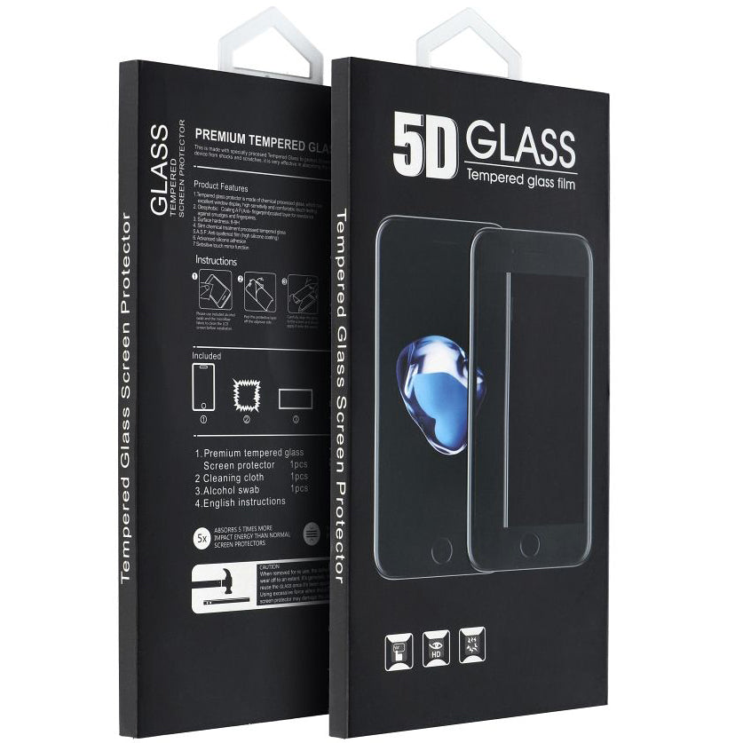 Zaštitna folija za ekran OEM za Apple iPhone 16, Kaljeno staklo, Pun ljepilo, 5D, Crna