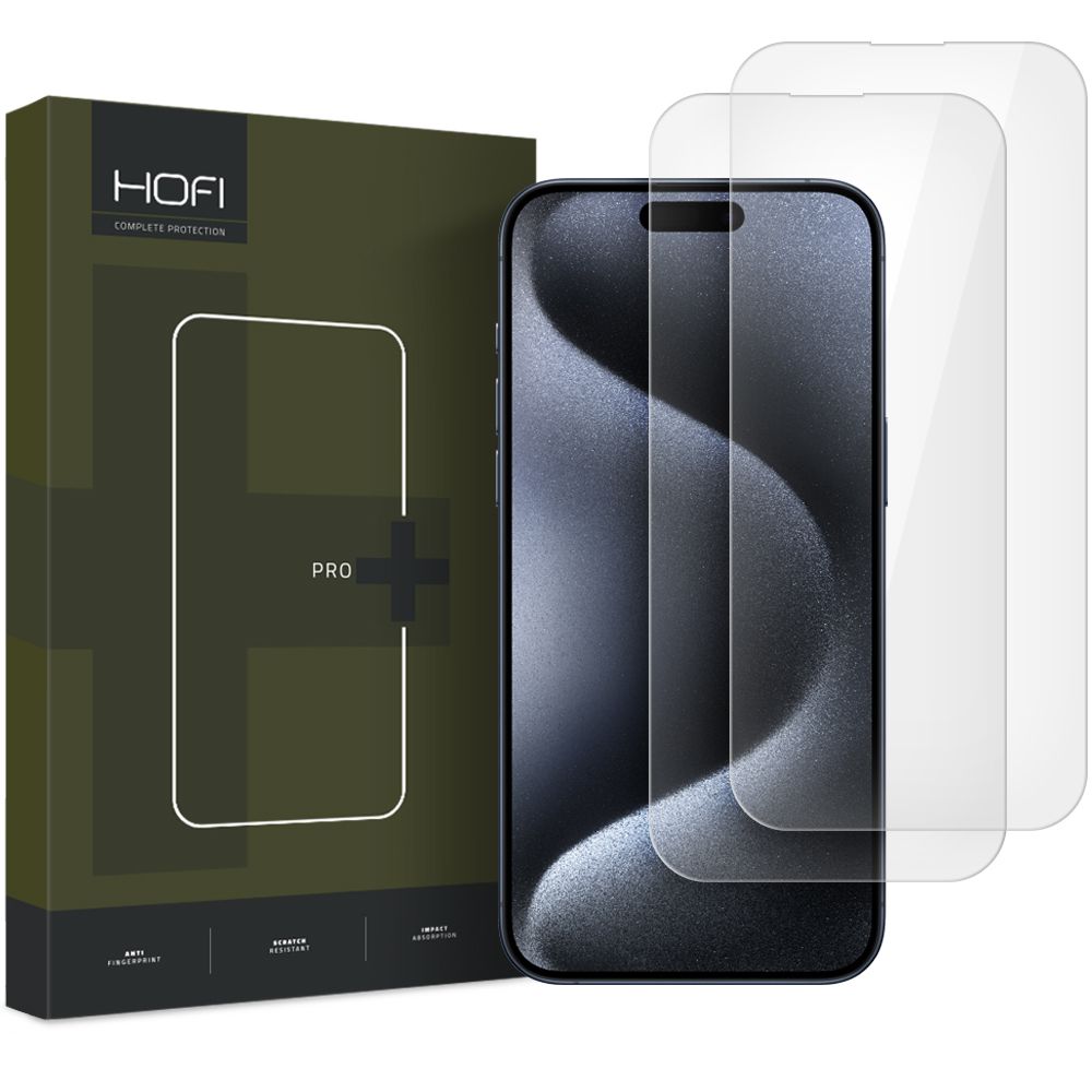 Zaštitna folija za ekran HOFI Glass PRO+ za Apple iPhone 16 Plus, Kaljeno staklo, Pun ljepilo, Set od 2 komada, 2.5D