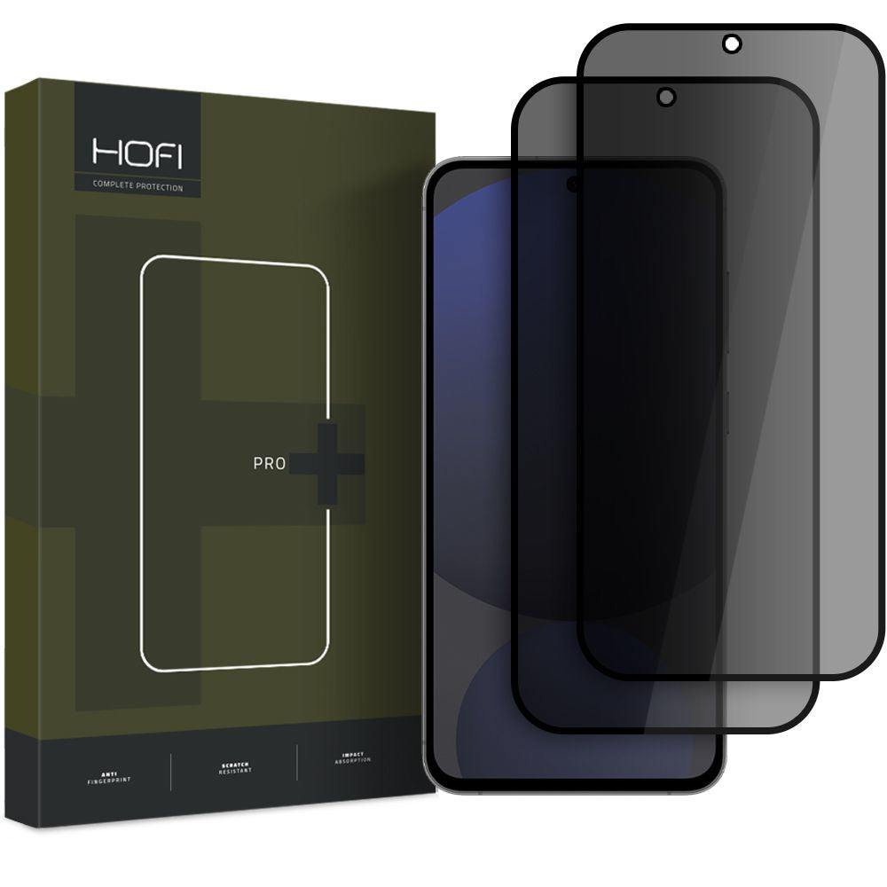 Zaštitna folija za ekran HOFI Glass PRO+ Privacy za Samsung Galaxy S24 FE S721, Kaljeno staklo, Pun ljepilo, Set od 2 komada, 2.5D