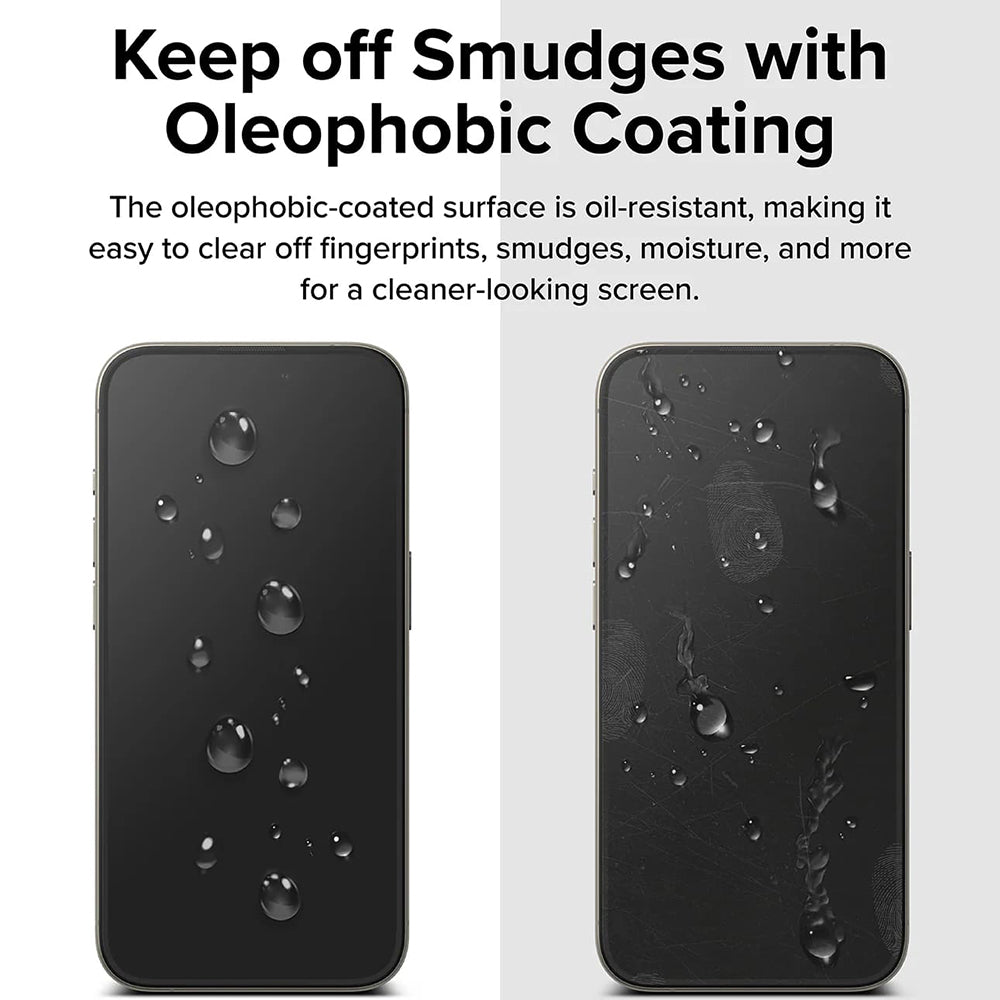Zaštitna folija za ekran Ringke Easy Slide za Apple iPhone 16 Pro Max, Kaljeno staklo, Pun ljepilo, Set od 2 komada, Crna