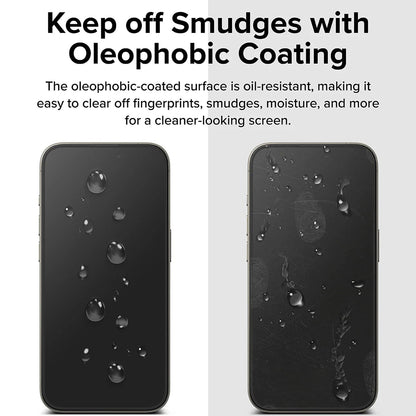 Zaštitna folija za ekran Ringke Easy Slide za Apple iPhone 16 Pro Max, Kaljeno staklo, Pun ljepilo, Set od 2 komada, Crna