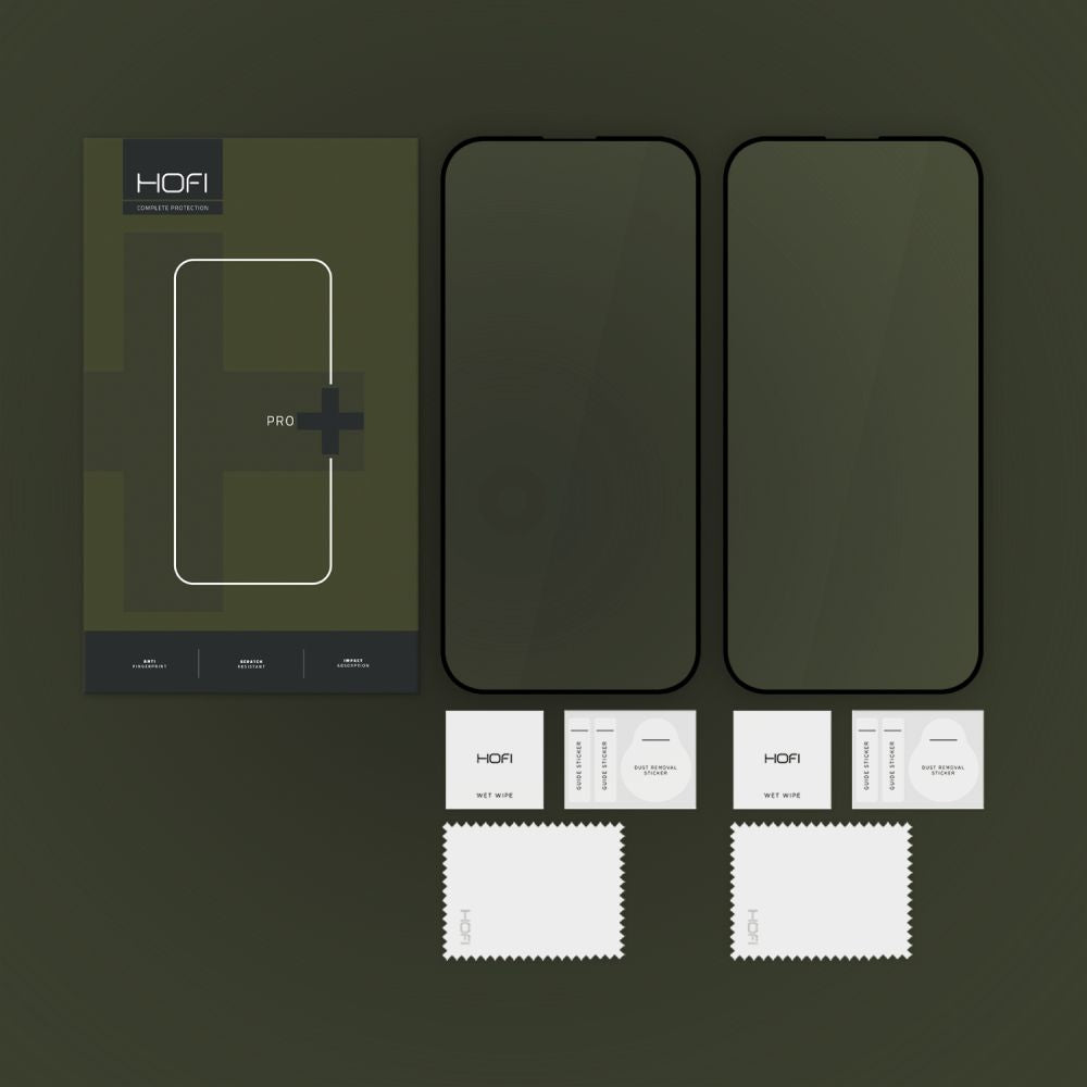 Zaštitna folija za ekran HOFI Glass PRO+ za Apple iPhone 16 Pro Max, Kaljeno staklo, Pun ljepilo, Set od 2 komada, 2.5D, Crna