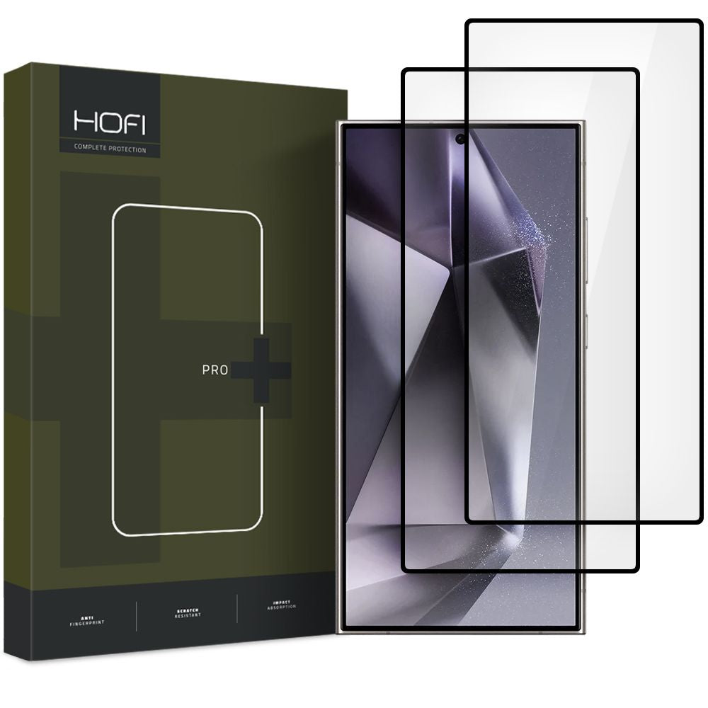 Zaštitna folija za ekran HOFI Glass PRO+ za Samsung Galaxy S25 Ultra S938, Kaljeno staklo, Puna ljepila, Set od 2 komada, Crna