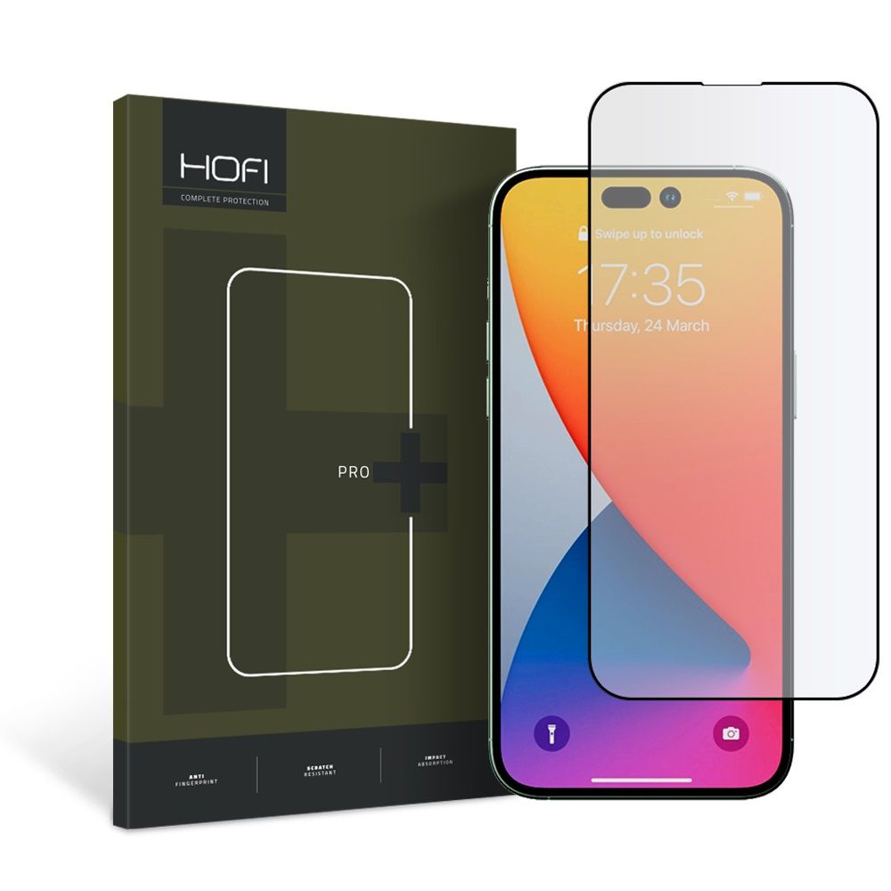 Zaštitna folija za ekran HOFI PRO+ za Apple iPhone 14 Pro, Kaljeno staklo, Full Glue, Crna