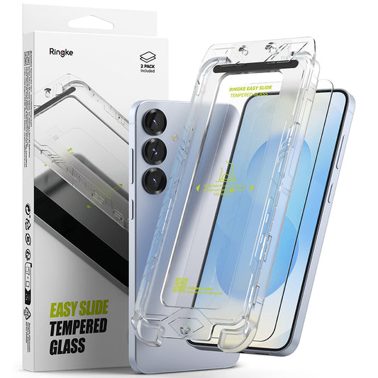 Zaštitna folija za ekran Ringke Easy Slide za Samsung Galaxy S25+ S936, Kaljeno staklo, Pun ljepilo, Set 2 komada