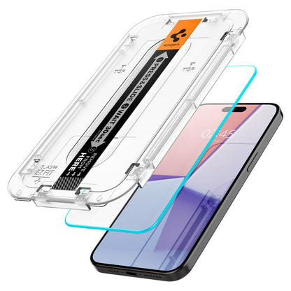 Zaštitna folija za ekran Spigen GlastR EZ FIT za Apple iPhone 15 Pro Max, Kaljeno staklo, Full Glue, Set 2 komada AGL06872