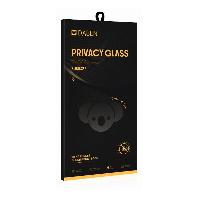 Zaštitna folija za ekran Privacy Bear za Apple iPhone 17e / 16e / 14 / 13 Pro, Kaljeno staklo, Puno ljepilo