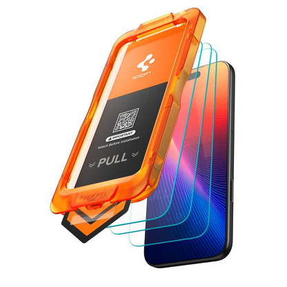 Zaštitna folija za ekran Spigen GlastR Align Master Slim za Apple iPhone 17 Pro Max, Kaljeno staklo, Full Glue, Set od 3 komada AGL10099