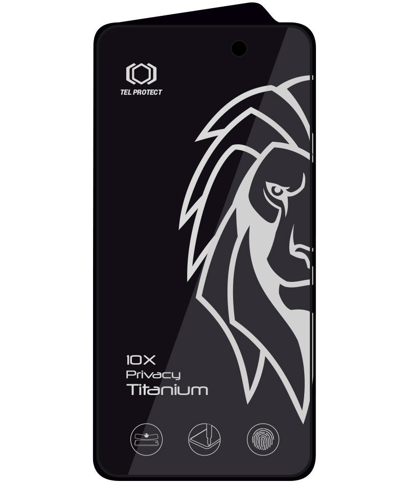 Zaštitna folija za zaslon Privacy Tel Protect 10X Plus Titanium za Apple iPhone 17 Pro, kaljeno staklo, potpuno ljepljiva površina