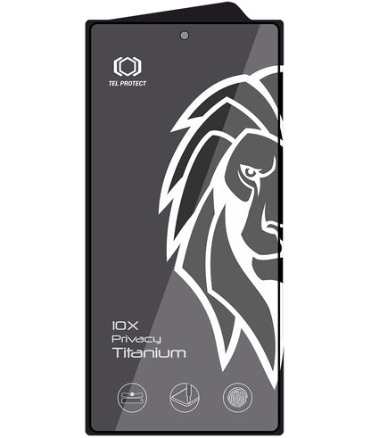 Zaštitno staklo za zaslon Privacy Tel Protect 10X Plus Titanium za Samsung Galaxy S25 Ultra S938, kaljeno staklo, potpuno ljepljivo cijelom površinom