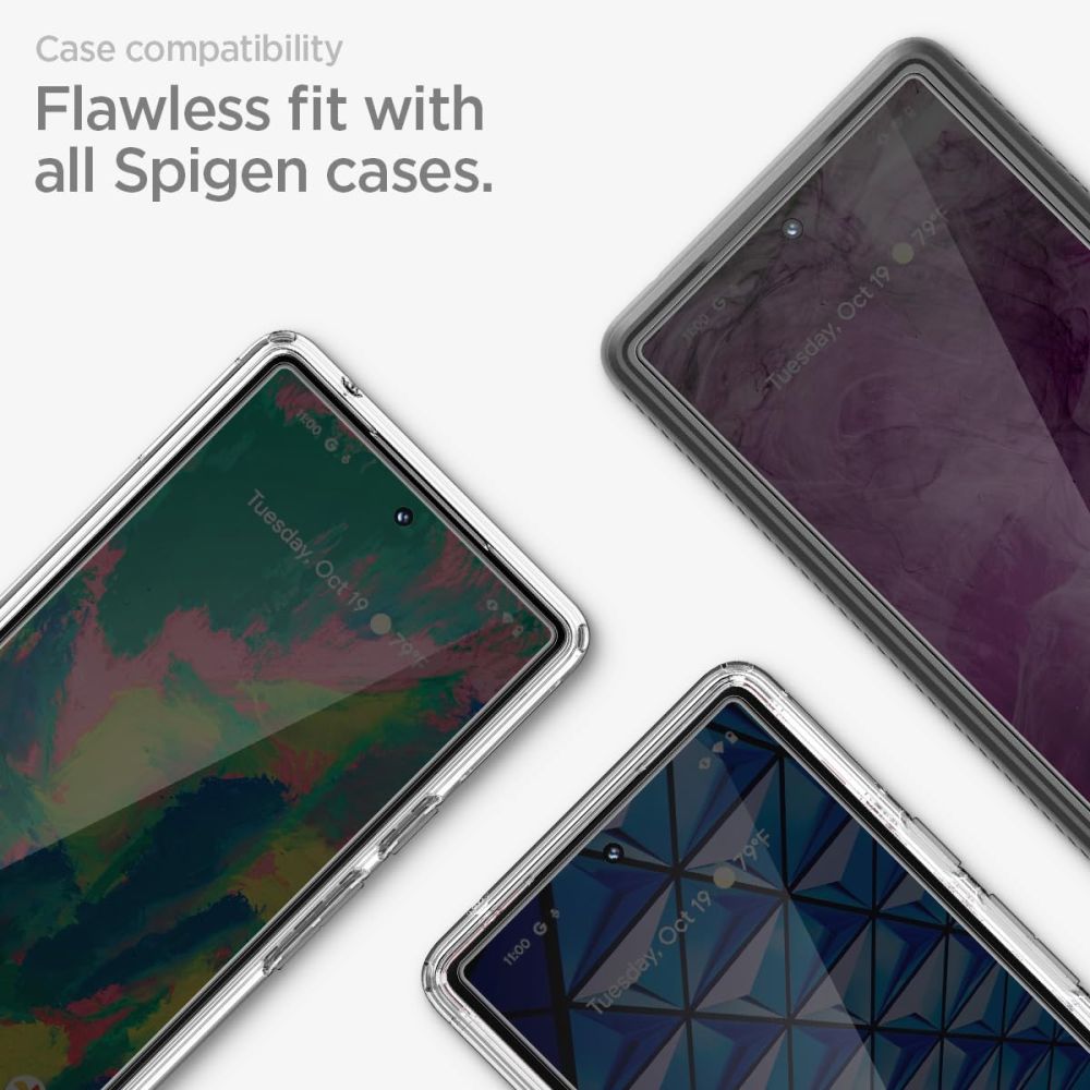 Zaštitna folija za ekran Spigen Alm GlastR za Google Pixel 8 Pro, Kaljeno staklo, Pun ljepilo, Set od 2 komada