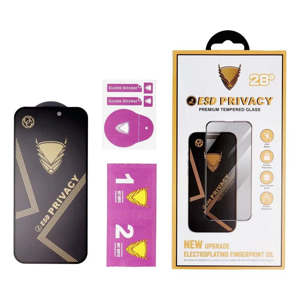 Zaštitna folija za ekran Privacy OG Premium za Apple iPhone 17 Pro, Kaljeno staklo, Full Glue