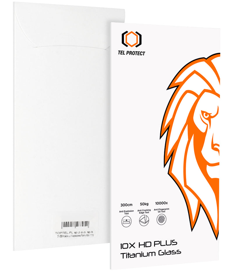 Zaštitna folija za zaslon Tel Protect 10X HD Plus Titanium za Apple iPhone 17 / 16 Pro, kaljeno staklo, potpuno ljepljiva, crna
