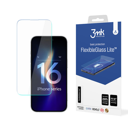 Zaštitna folija za ekran 3MK FlexibleGlass Lite za Apple iPhone 16 Pro Max, Fleksibilno staklo, Puno ljepilo
