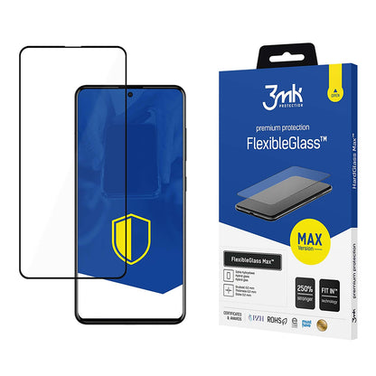 Zaštitna folija za ekran 3MK FlexibleGlass Max za Samsung Galaxy A52s 5G A528 / A52 5G A526 / A52 A525, Fleksibilno staklo, Puna ljepila, Crna