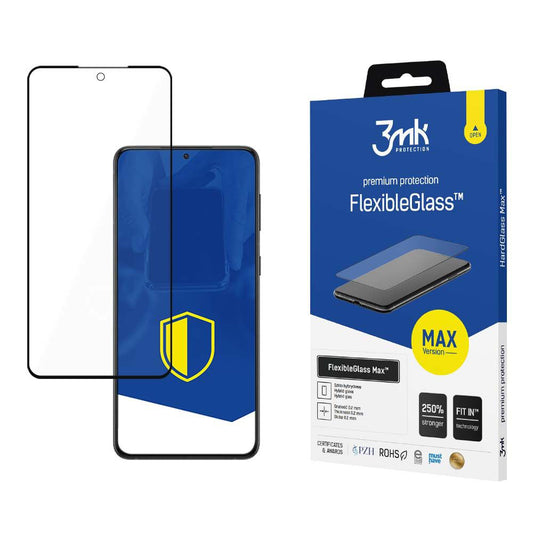 Zaštitna folija za ekran 3MK FlexibleGlass Max za Samsung Galaxy S24 S921, Fleksibilno staklo, Full Glue, Crna