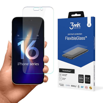 Zaštitna folija za ekran 3MK FlexibleGlass za Apple iPhone 16 Pro Max, Fleksibilno staklo, Full Glue