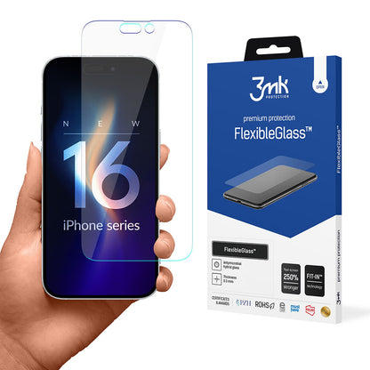 Zaštitna folija za ekran 3MK FlexibleGlass za Apple iPhone 16 Pro, Fleksibilno staklo, Full Glue