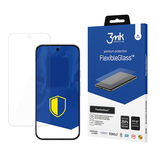 Zaštitna folija za ekran 3MK FlexibleGlass za Google Pixel 9 Pro XL, Fleksibilno staklo, Puno ljepilo