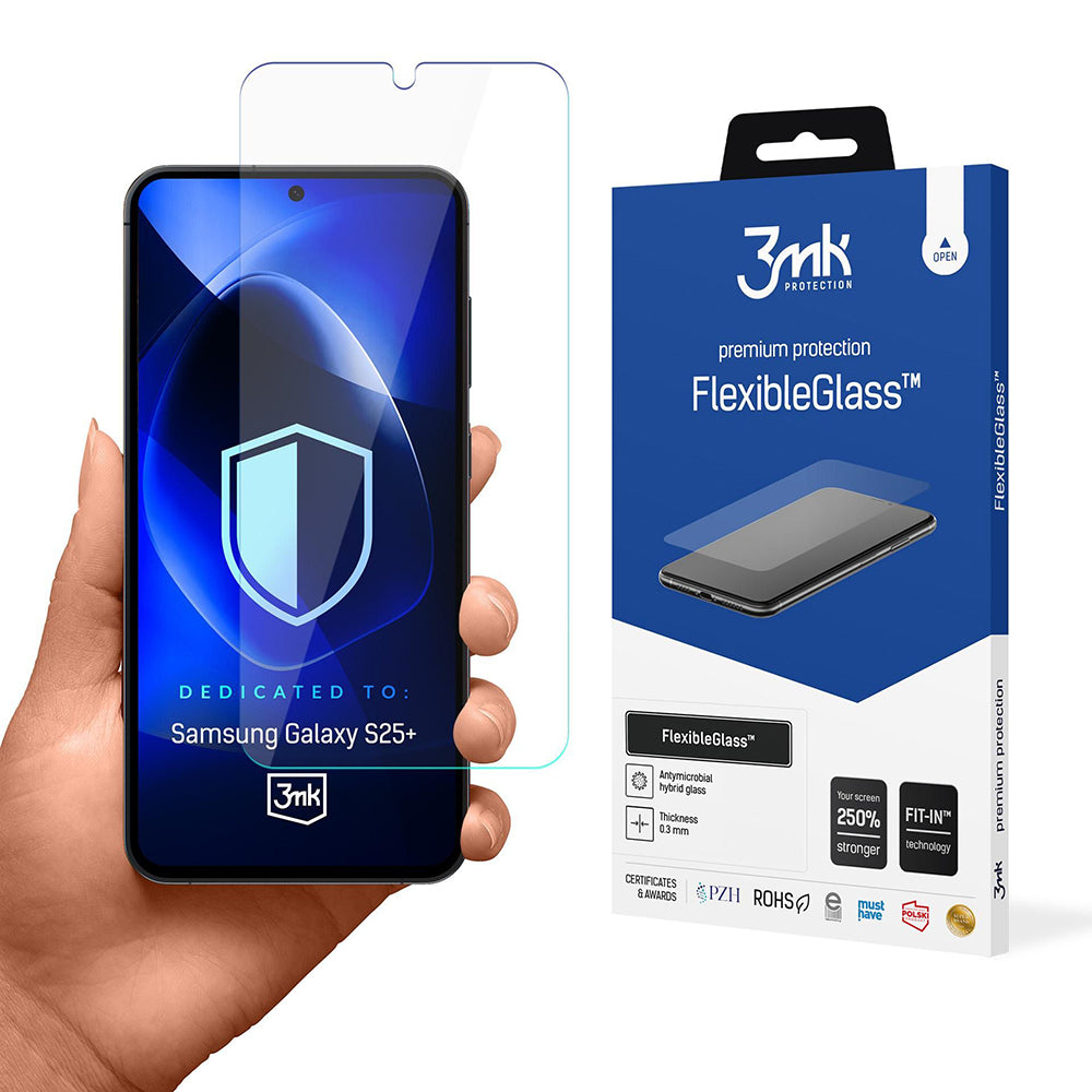 Zaštitna folija za ekran 3MK FlexibleGlass za Samsung Galaxy S25+ S936, Fleksibilno staklo, Puno ljepilo