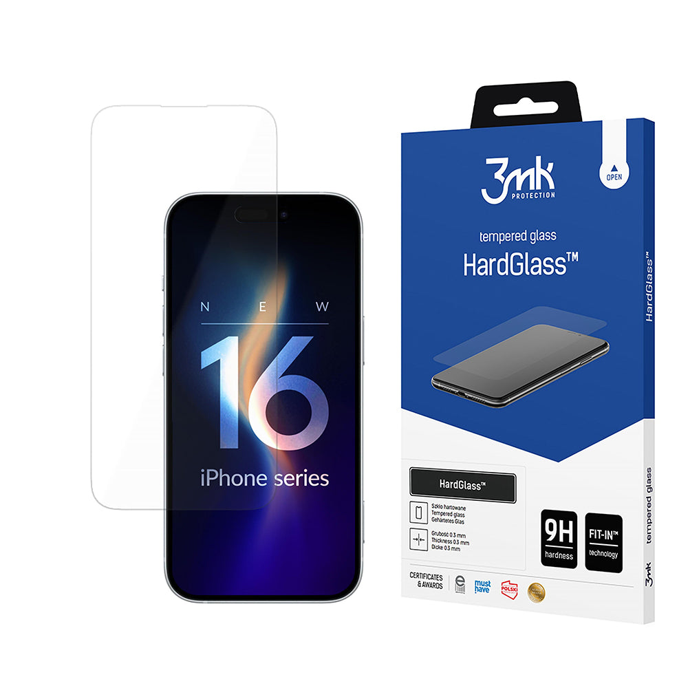 Zaštitna folija za ekran 3MK HardGlass za Apple iPhone 16 Pro, Kaljeno staklo, Full Glue