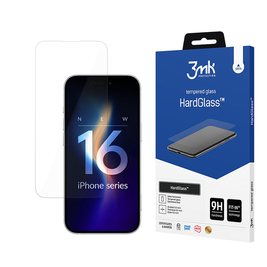 Zaštitna folija za ekran 3MK HardGlass za Apple iPhone 16 Pro, Kaljeno staklo, Full Glue