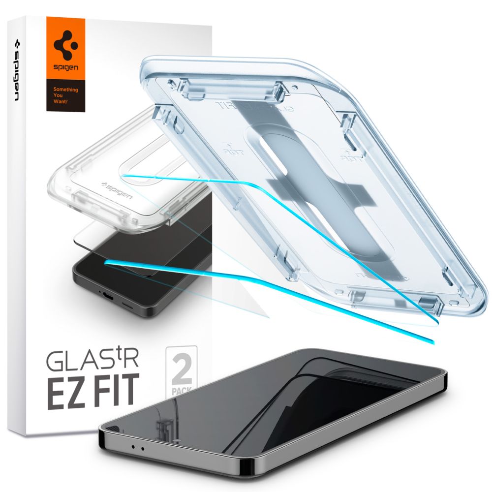 Zaštitna folija za ekran Spigen EZ FIT za Samsung Galaxy S25 S931 / S24 S921, Kaljeno staklo, Pun ljepilo, Set od 2 komada