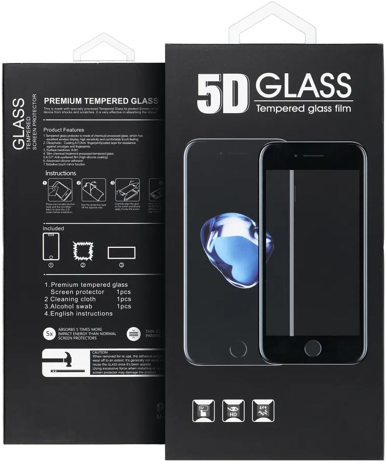 Zaštitna folija za ekran OEM za Motorola Edge 60 Fusion / Edge 60, Kaljeno staklo, Full Glue, 5D, Crna