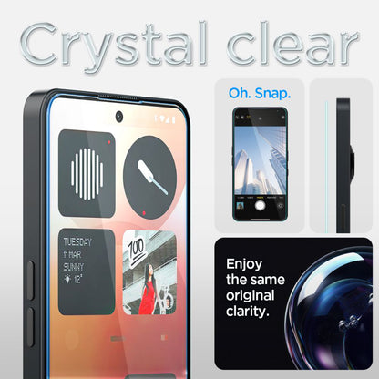 Zaštitna folija za ekran Clear Spigen GlastR EZ FIT za Nothing Phone (3a) / Phone (3a) Pro, Kaljeno staklo, Full Glue AGL09429