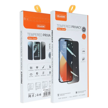 Zaštitna folija za ekran Privacy Veason za Apple iPhone 17e / 16e / 14 / 13 Pro, Kaljeno staklo, Full Glue, 6D