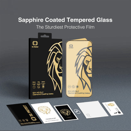 Zaštitna folija za zaslon Tel Protect 10X HD DLC Diamond Coating za Apple iPhone 17 / 16 Pro, kaljeno staklo, potpuno ljepljiva, crna