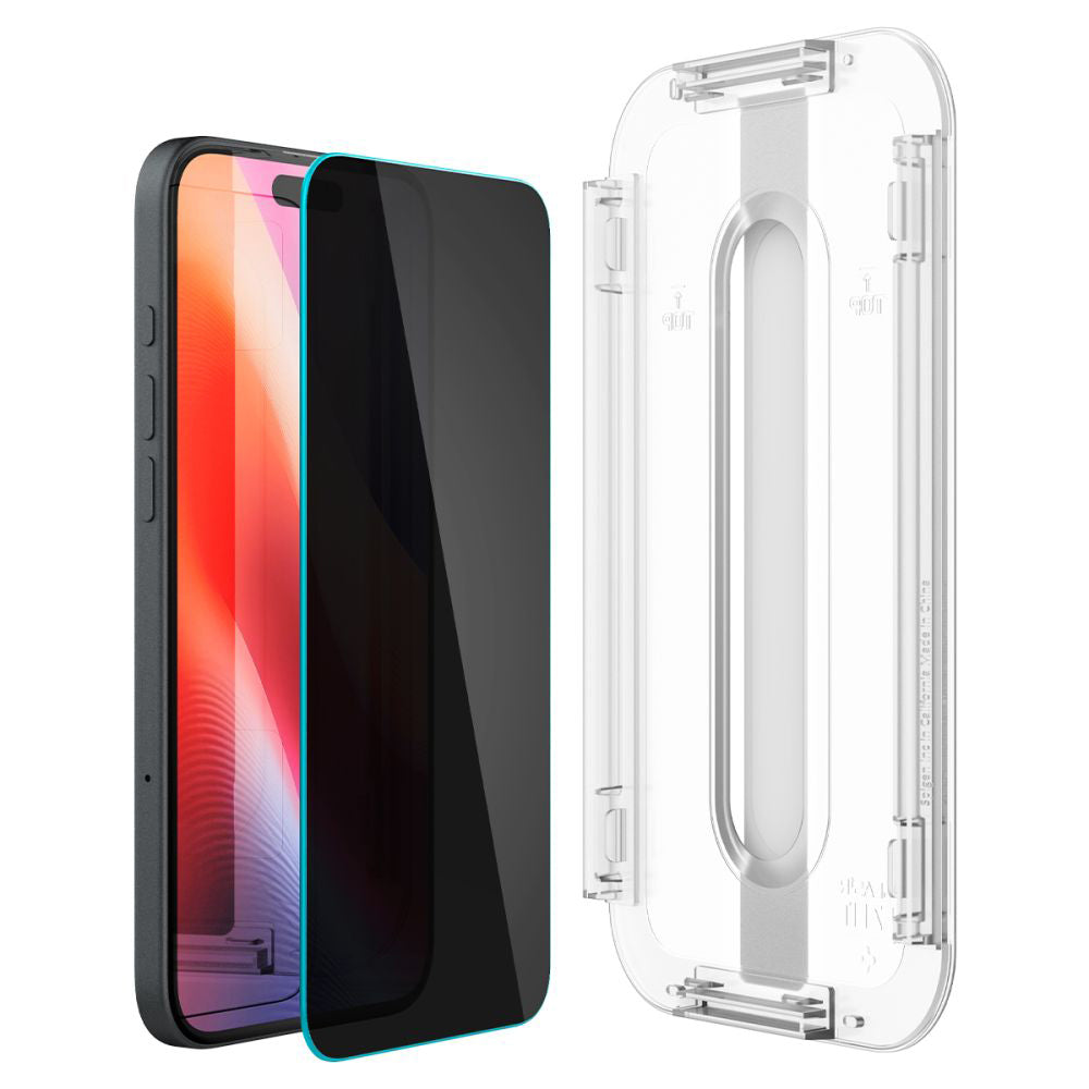 Zaštitna folija za ekran Spigen GlastR EZ FIT za Apple iPhone 17e / 16e / 14 / 13 Pro, Kaljeno staklo, Full Glue, Set 2 komada AGL03385