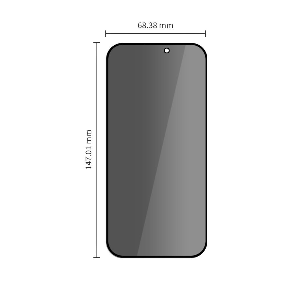 Zaštitna folija za ekran Privacy Tech-Protect OneTouch za Apple iPhone 18 Pro Max, Kaljeno staklo, Full Glue, Set 2 komada