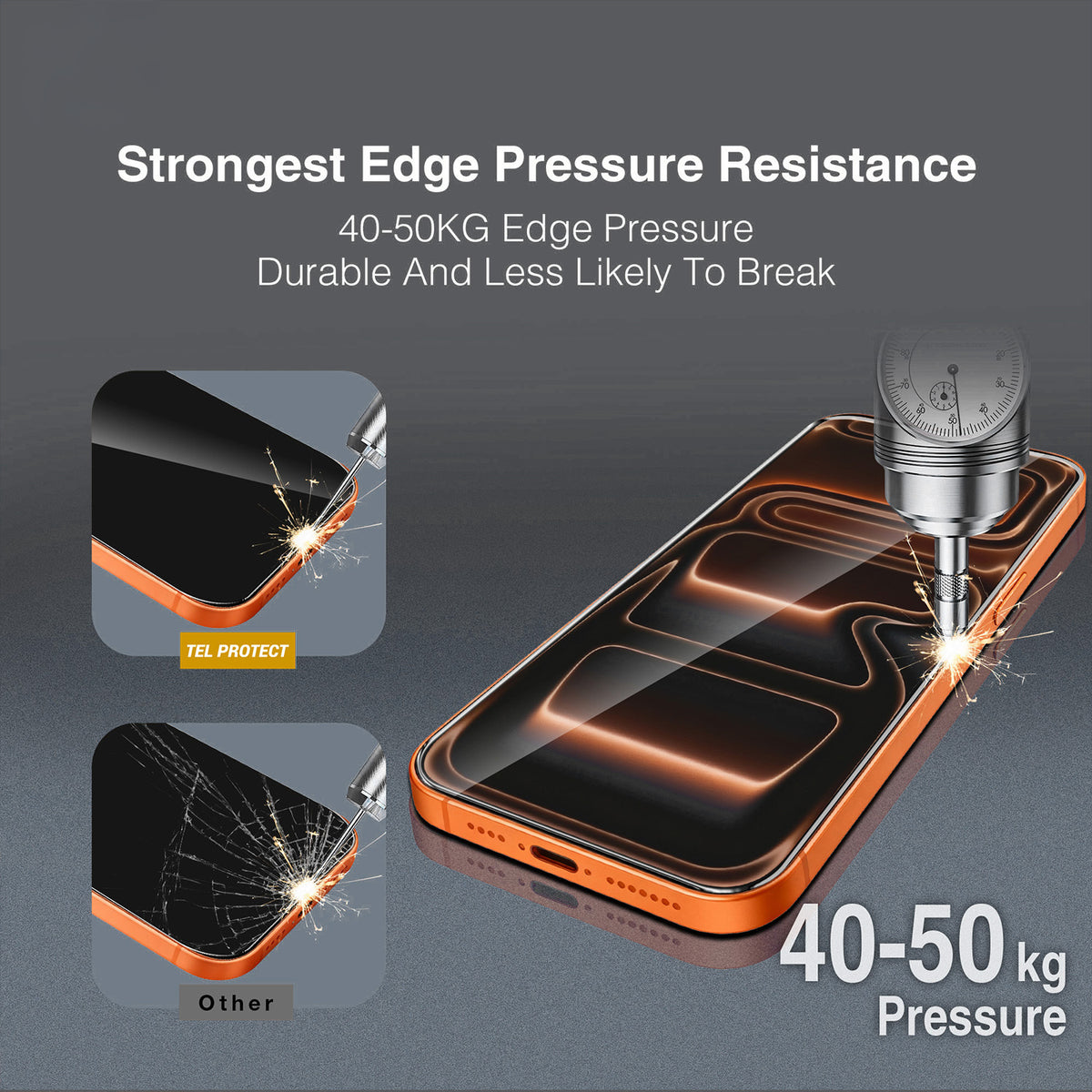 Zaštitna folija za zaslon Tel Protect 10X HD DLC Diamond Coating za Apple iPhone 18 Pro Max / 17 Pro Max, kaljeno staklo, potpuno ljepljiva, crna