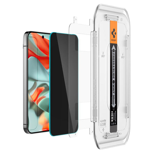 Zaštitna folija za ekran Privacy Spigen GlastR EZ FIT za Google Pixel 9 Pro XL, Kaljeno staklo, Full Glue, Set 2 komada AGL09313