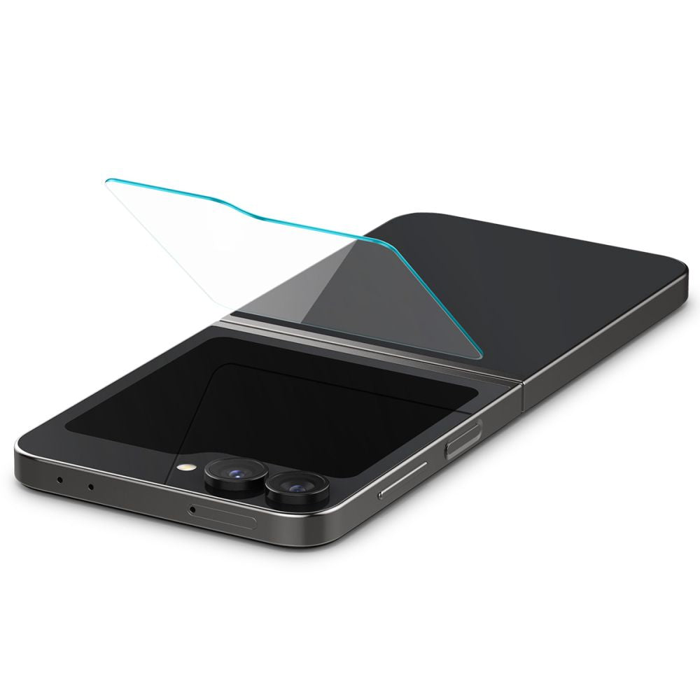 Zaštitna folija za vanjski ekran Spigen GlastR EZ FIT za Samsung Galaxy Z Flip6 F741, Kaljeno staklo, Full Glue, Set 2 komada AGL07972