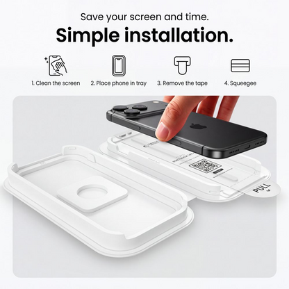 Zaštitna folija za ekran Tech-Protect OneTouch za Apple iPhone 18 Pro / 17 Pro, Kaljeno staklo, Full Glue, Set od 2 komada, Prozirna