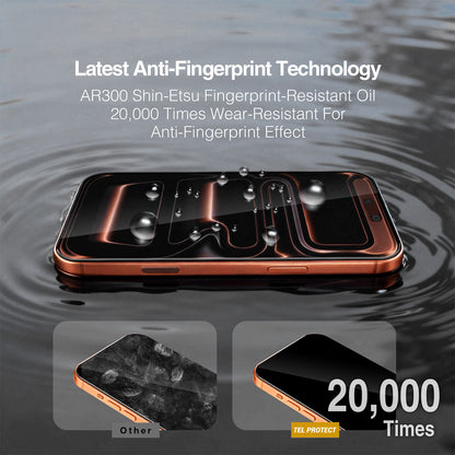 Zaštitna folija za zaslon Tel Protect 10X HD DLC Diamond Coating za Apple iPhone 17 / 16 Pro, kaljeno staklo, potpuno ljepljiva, crna